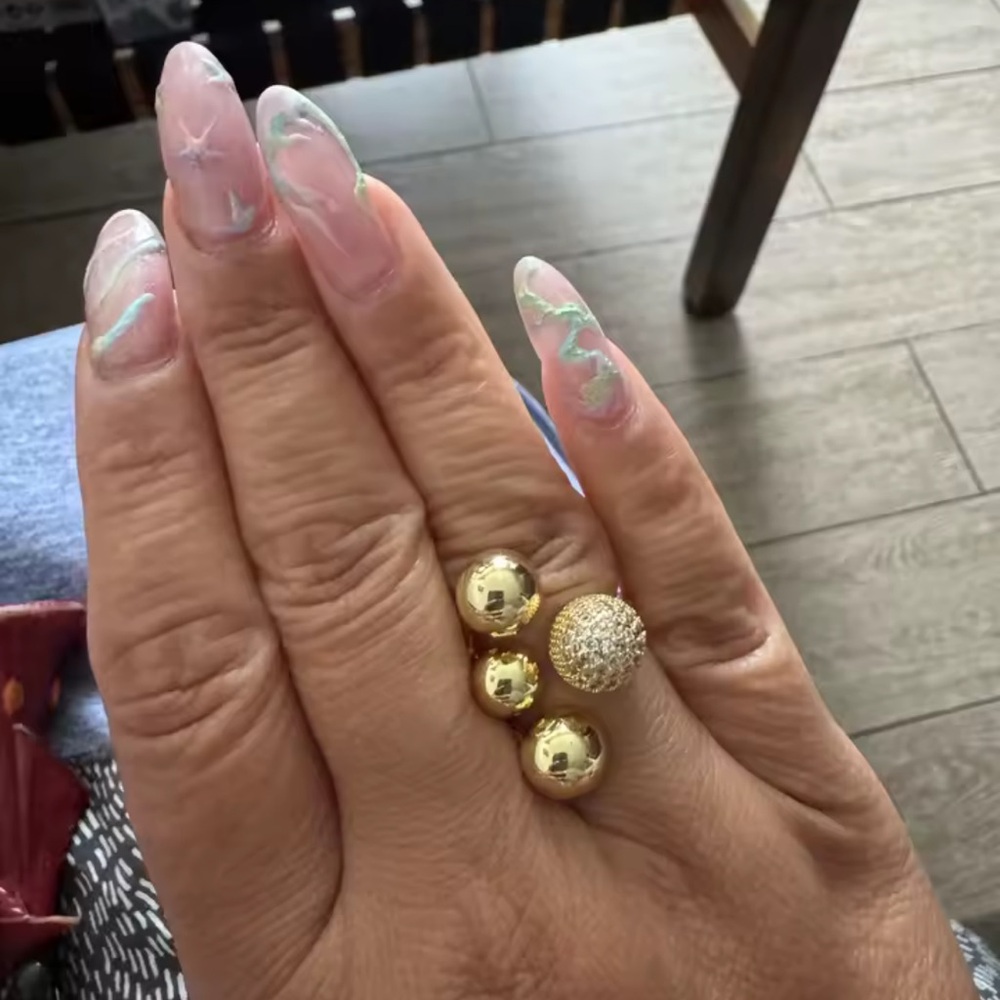 Ball Gold Multi-Sphere Pav Ring - image 6